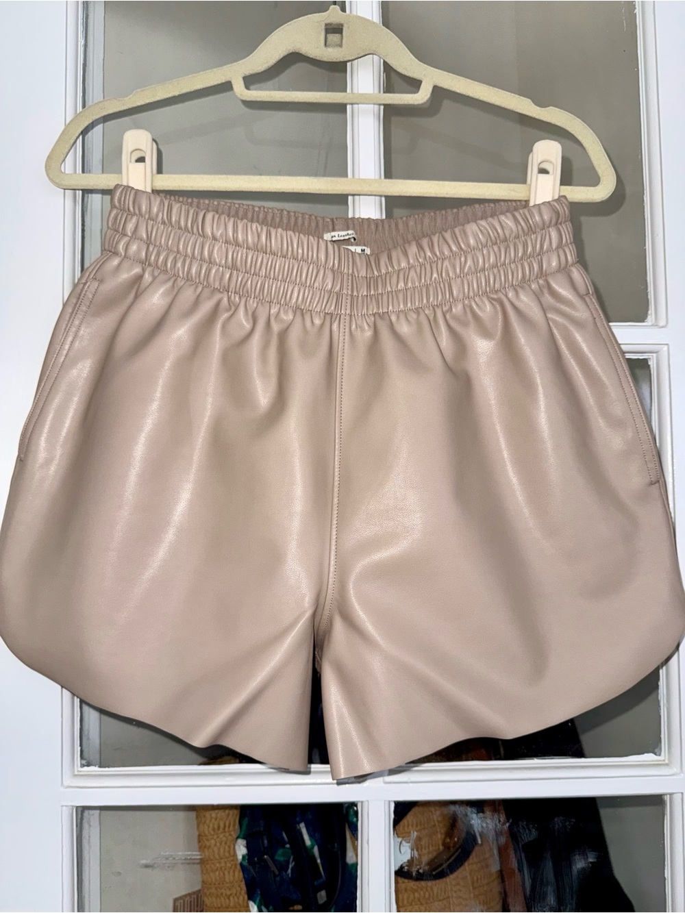 Abercrombie & Fitch Taupe Faux Vegan Leather Shorts